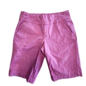 JAG Mid-rise Lavender Rose 98% Cotton Bermuda Shorts, Pull-On Waist, Size 8